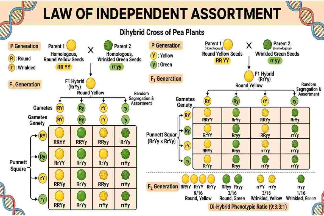 Law of Independent Assortment Class 10